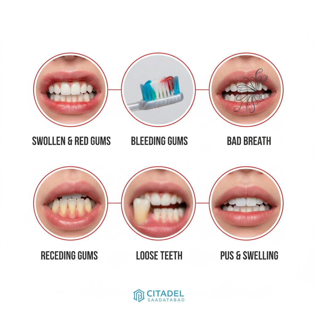 ۶ علامت اصلی بیماری لثه پریودنتال که نباید نادیده بگیرید – کلینیک سیتادل ۱۴۰۴